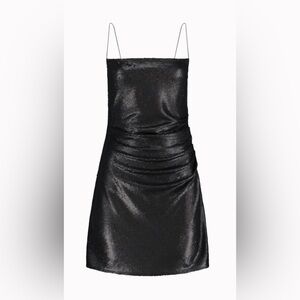 NWT Gauge 81 ALMORA Black sequin mini dress with ruching